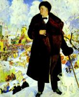 Kustodiev, Boris - Portrait of Fyodor Chaliapin